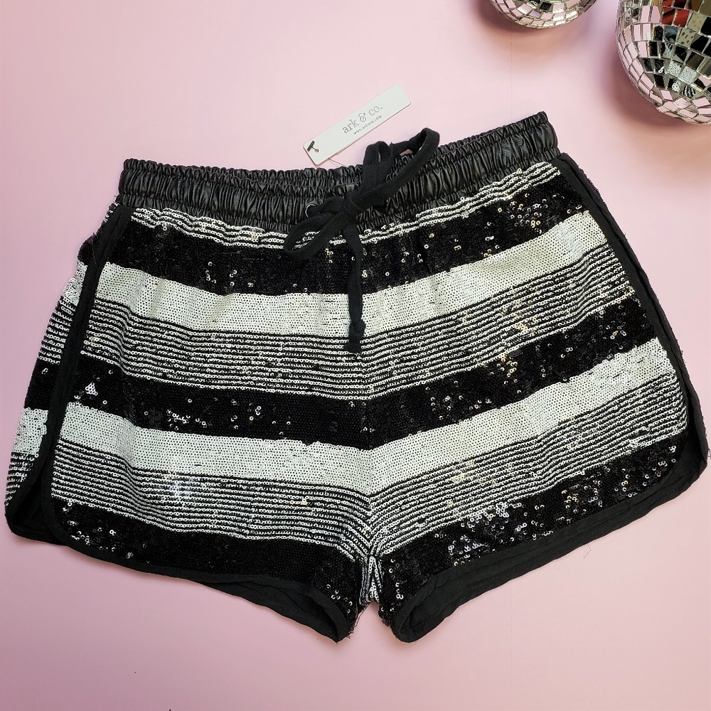 NWT Ark & Co Stripe Sequin Shorts